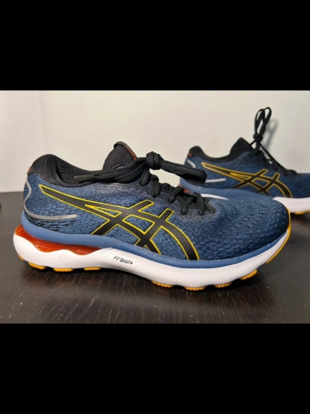 Asics Gel Nimbus 24 Running Shoes Sneakers Mens Azure/Amber Size 7.5